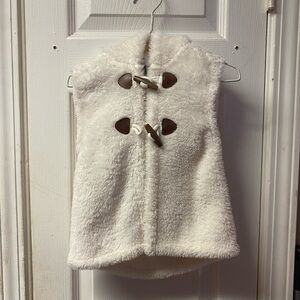Old Navy Cream Faux Fur Toggle Vest